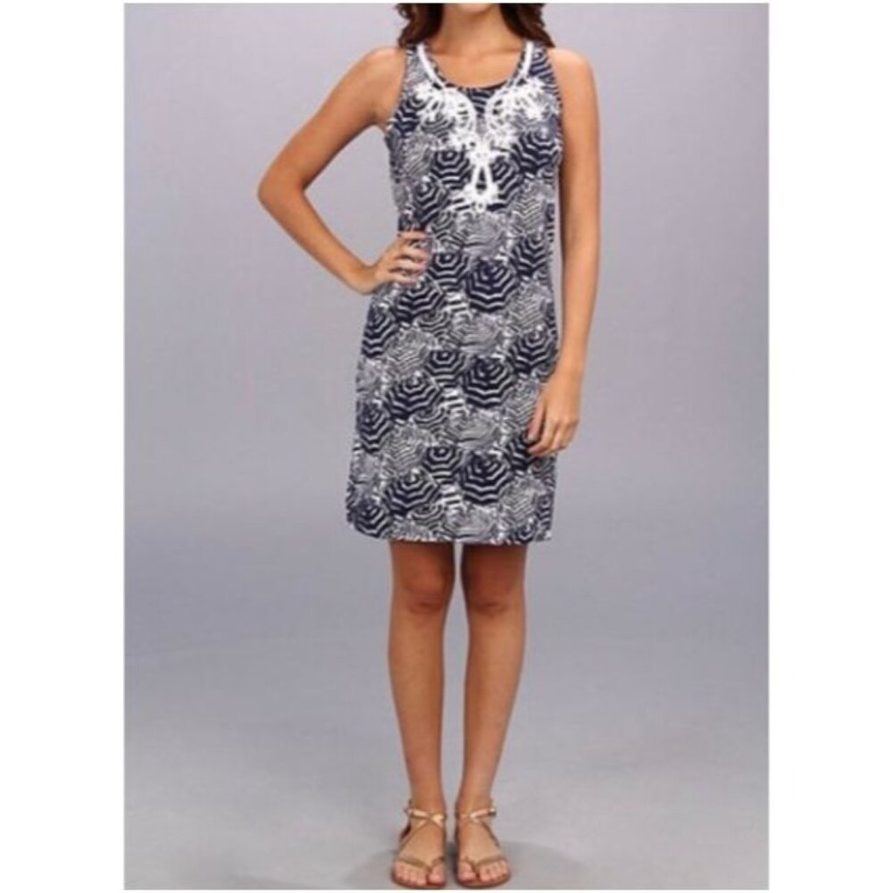 Lilly Pulitzer Blue and White Summer Shift Dress Size XS